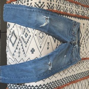 Distressed Levi denim